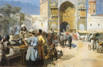 Edwin Lord Weeks Painting - An OpenAir Restaurant Lahore Persian Egyptian Indian Edwin Lord Weeks